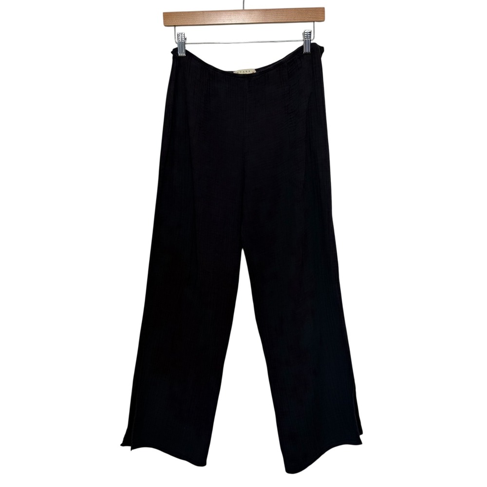 Stark X Black Cotton Gauze Wide Leg Pants Elastic Waist Womens Size Medium USA